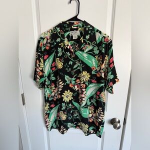 Avanti Black and Green Floral Men's Shirt